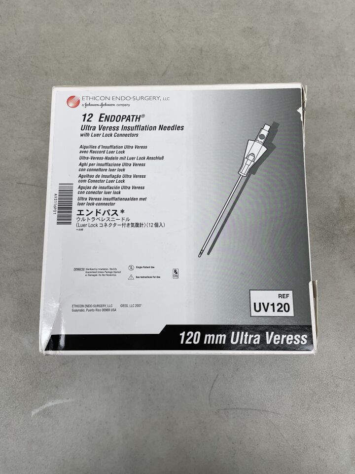 UV120 - ETHICON - Endopath UltraVeress Insufflation Needle with Luer Lock Connector, 120 mm L Shaft, (BX/12) - ( Expiry Date: 2022-09-30 )