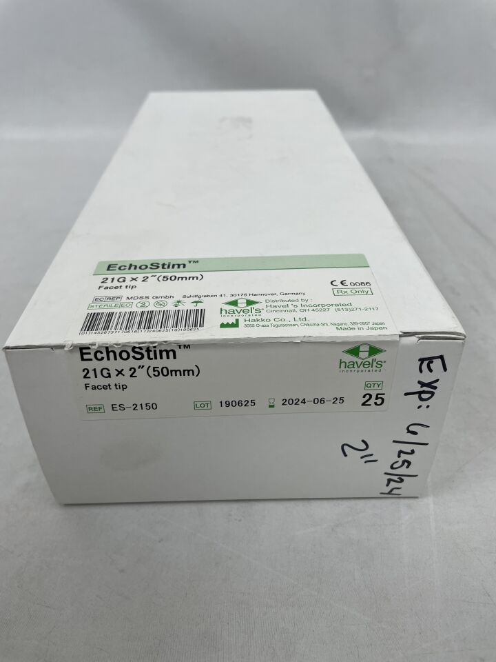 ES-2150 - HAKKO - Havel's EchoStim 21G x 2", Facet tip
, () - ( Expiry Date: 2024-06-25 )