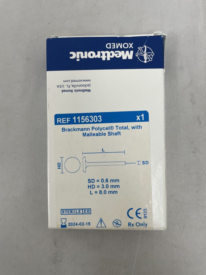 1156303 - MEDTRONIC - Brackmann Modified Total Polycel with Malleable Shaft, (BX/1) - ( Expiry Date: 2024-02-15 )