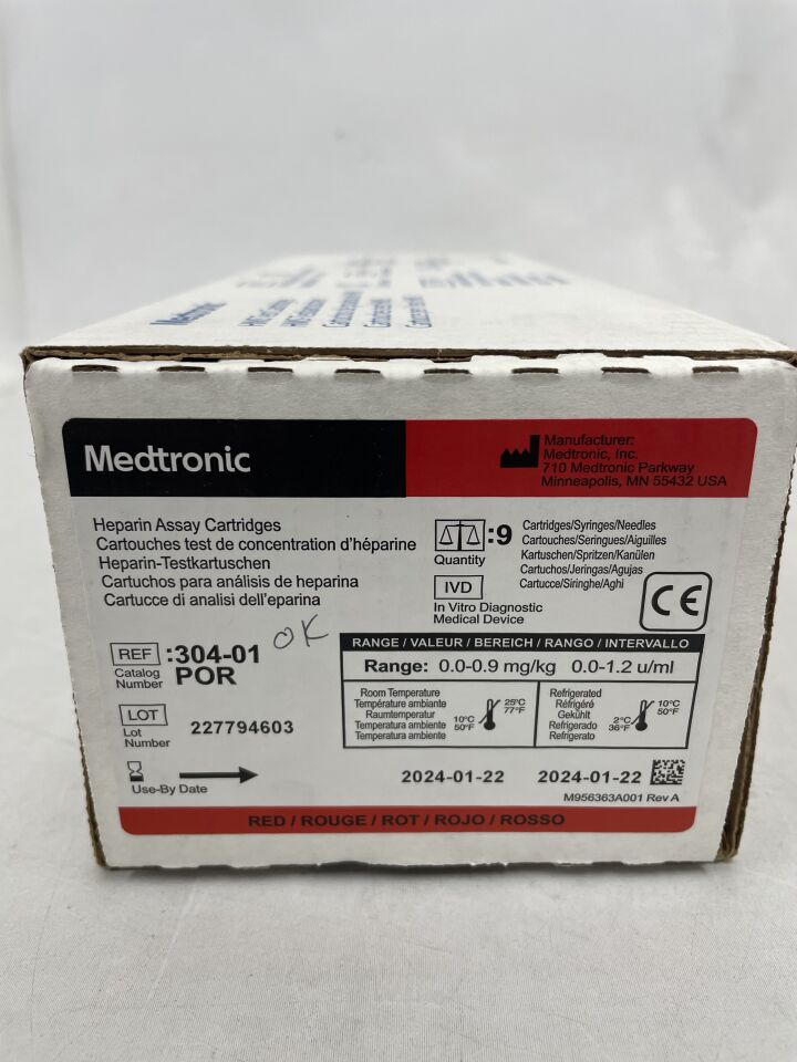 304-01POR - MEDTRONIC - Heparin Assay Controls, (BX/9) - ( Expiry Date: 2024-01-22 )