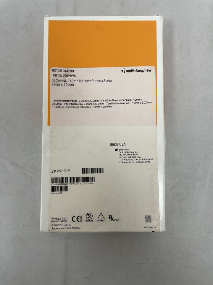 14200 - SMITH & NEPHEW - CANNU-FLEX SILK Interference Screw, 7 x 20mm, (BX/1) - ( Expiry Date: 2023-03-24 )