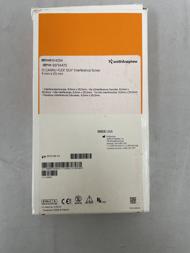 14204 - SMITH & NEPHEW - Cannu-Flex Silk Interference Screw 9mm x 25mm, (BX/1) - ( Expiry Date: 2023-08-23 )