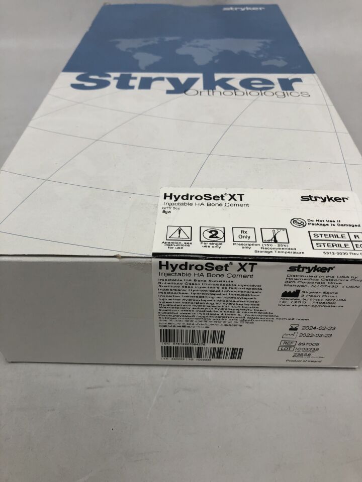 897005 - STRYKER - HydroSet XT Injectable HA Bone Cement 5cc, () - ( Expiry Date: 2024-02-23 )