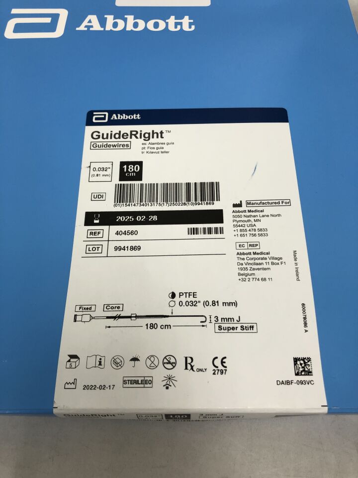 404560 - ST JUDE - Guía GuideRight, 180 cm, (caja/1) - (Fecha de caducidad: 28/02/2025)