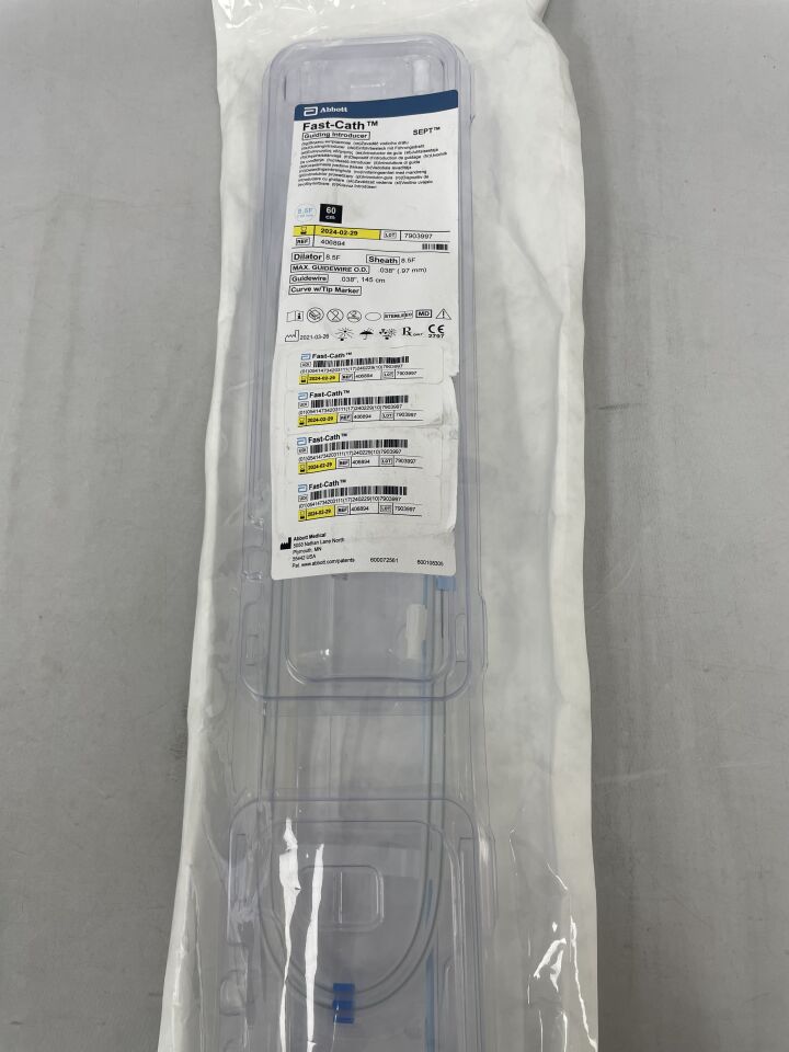 406894 - ABBOTT - SJM Fast-Cath SEPT Guiding Introducer Sheath w/Valve & Sideport, Dilator & Guidewire 8.5F x 60cm, (EA) - ( Expiry Date: 2024-02-29 )