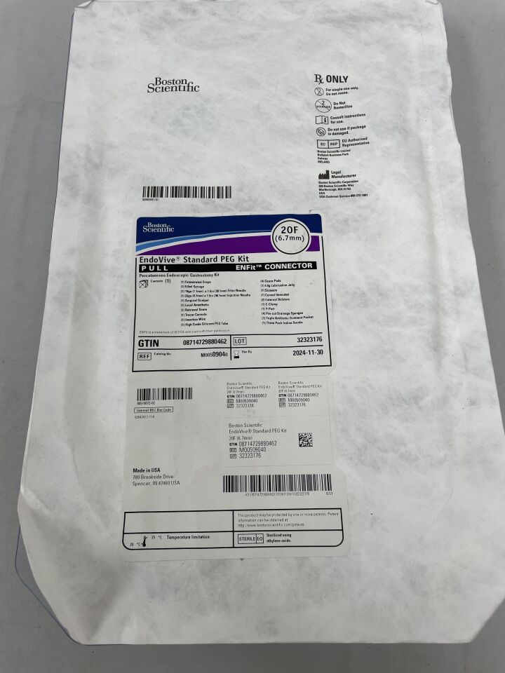 0904 - BOSTON SCIENTIFIC - EndoVive Standard PEG Pull Percutaneous Endoscopic Gastrostomy Kit 20F, () - ( Expiry Date: 2024-11-30 )