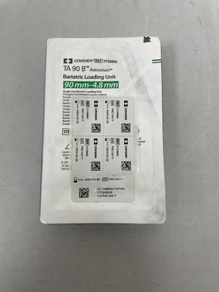 015888L - COVIDIEN - TA Premium Stapler, Single Use Loading Unit, with TA 90 B Stainless Steel Instrument, 4.8 mm, (EA) - ( Expiry Date: 2024-02-29 )