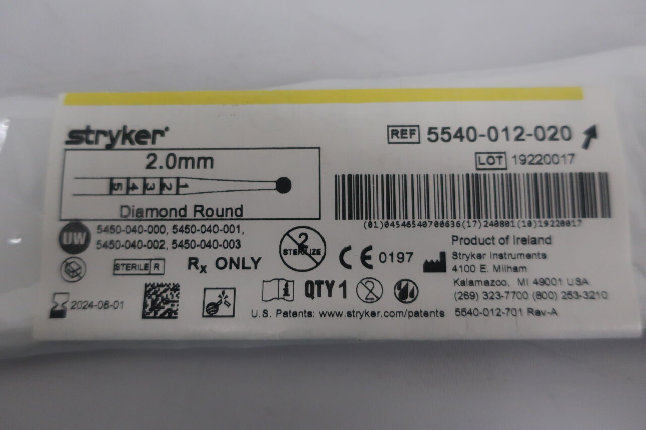 5540-012-020 - STRYKER - 2.0mm Diamond Round, (EA) - ( Expiry Date: 2024-01-01 )