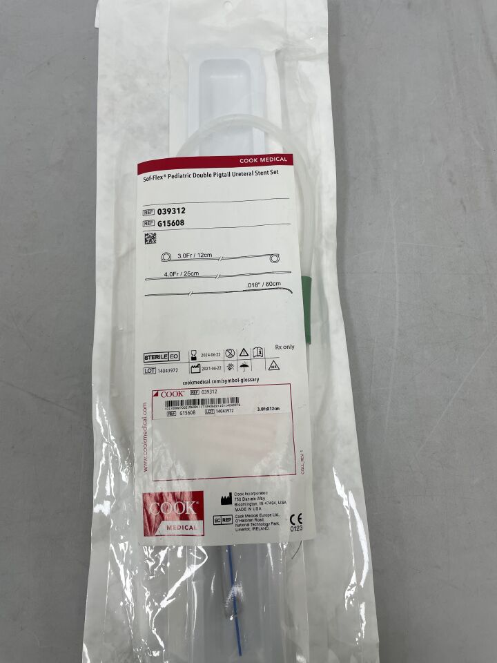 G15608 - COOK - Sof-Flex Double Pigtail Stent Set, 12 cm Length, (EA) - ( Expiry Date: 2024-06-22 )