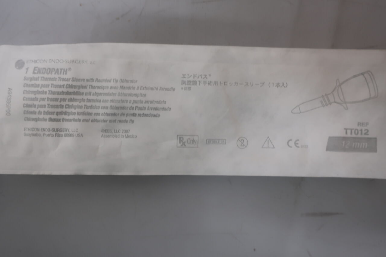 TT012 - ETHICON - Endopath Thoracic Sleeve Trocar with Rounded Tip Obturator, 12 mm dia. x 75 mm Length, (EA) - ( Expiry Date: 2024-04-30 )