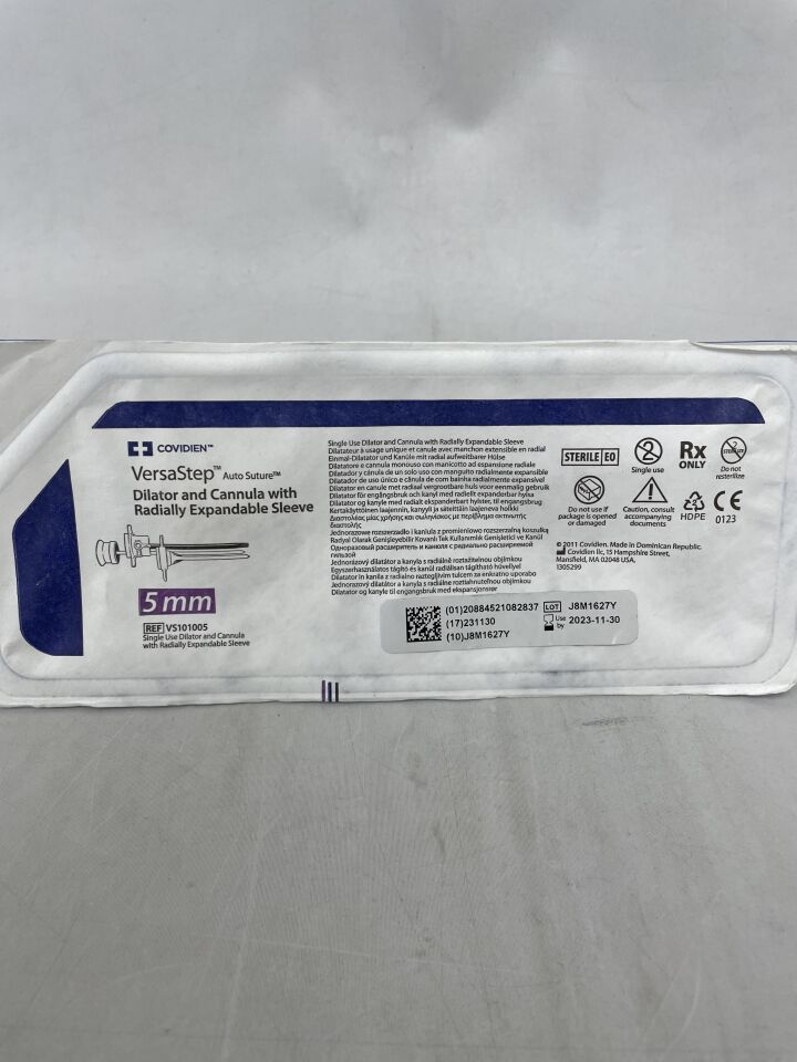 VS101005 - COVIDIEN - VersaStep Bladeless Trocar with Cannula, Dilator with Radially Expandable Sleeve, 5 mm Size, (EA) - ( Expiry Date: 2023-11-30 )