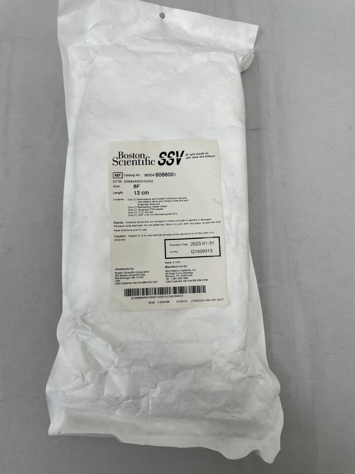 808800 - BOSTON SCIENTIFIC - SSV Spilt Sheath Kit w Valve and Sideport 8F x 13cm, (EA) - ( Expiry Date: 2023-01-31 )