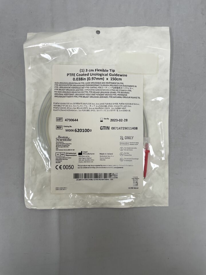 620100 - BOSTON SCIENTIFIC - PTFE Coated Urological Guidewire - Flexible Tip - .038" x 150cm
, () - ( Expiry Date: 2023-02-28 )