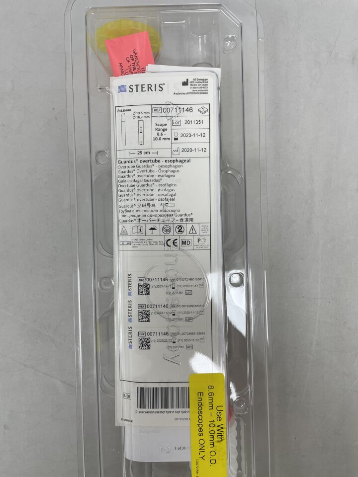 00711146 - STERIS - Guardus Overtube, Esophageal 8.6-10mm
, () - ( Expiry Date: 2023-11-12 )