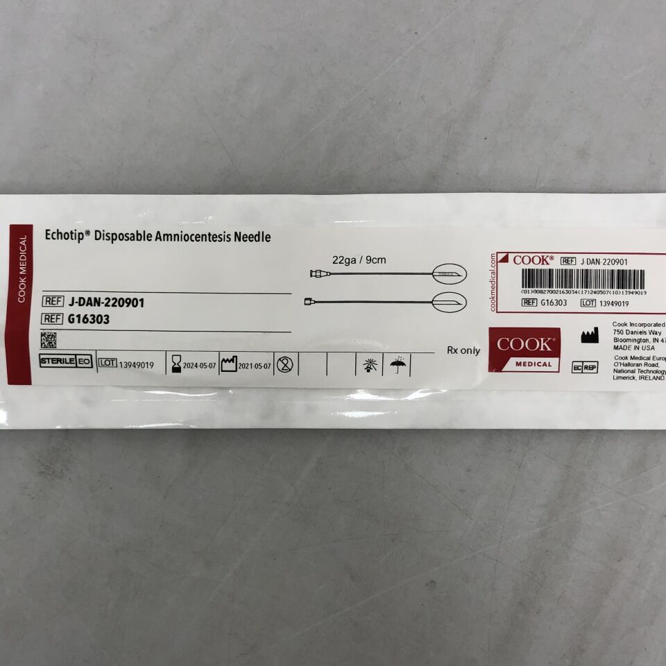 G16303 - COOK - Echotip Amniocentesis Needle, 22Ga/9cm, (EA) - ( Expiry Date: 2024-05-07 )