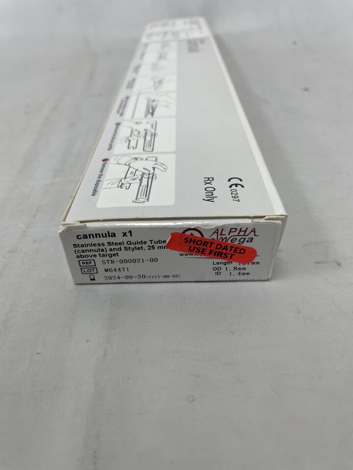 STR-000021-00 - ALPHA OMEGA - Stainless Steel Guide Tube, 25mm Above Target, (BX/1) - ( Expiry Date: 2024-09-20 )