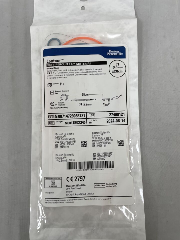 180234 - BOSTON SCIENTIFIC - Contour Soft Percuflex Plus Ureteral Stent, 7 Fr Dia. X 28cm, (EA) - ( Expiry Date: 2024-06-14 )