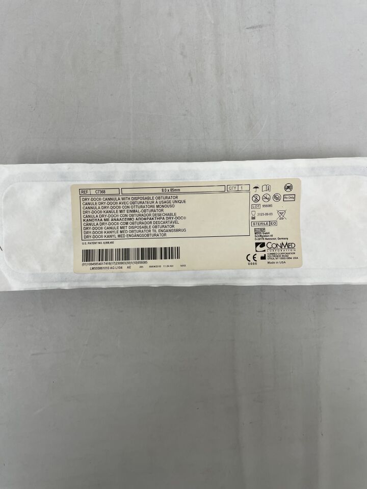C7368 - CONMED - Dry-Doc Cannula w/Disposable Obturator 8mm x 85mm, (EA) - ( Expiry Date: 2023-09-03 )