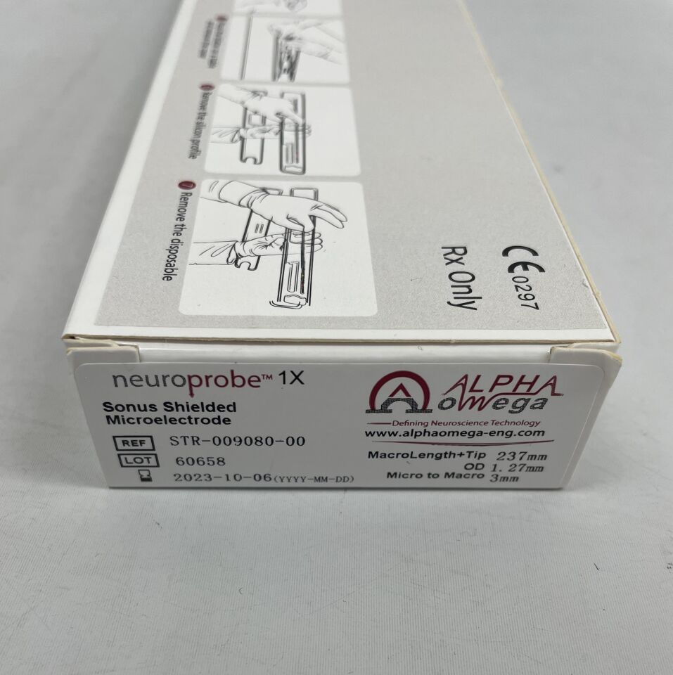 STR-009080 - ALPHA OMEGA - NeuroProbe Sonus Shielded Microelectrode, 237mm Macrolength+Tip, 1.27mm OD, Micro to Macro 3mm, () - ( Expiry Date: 2024-07-13 )