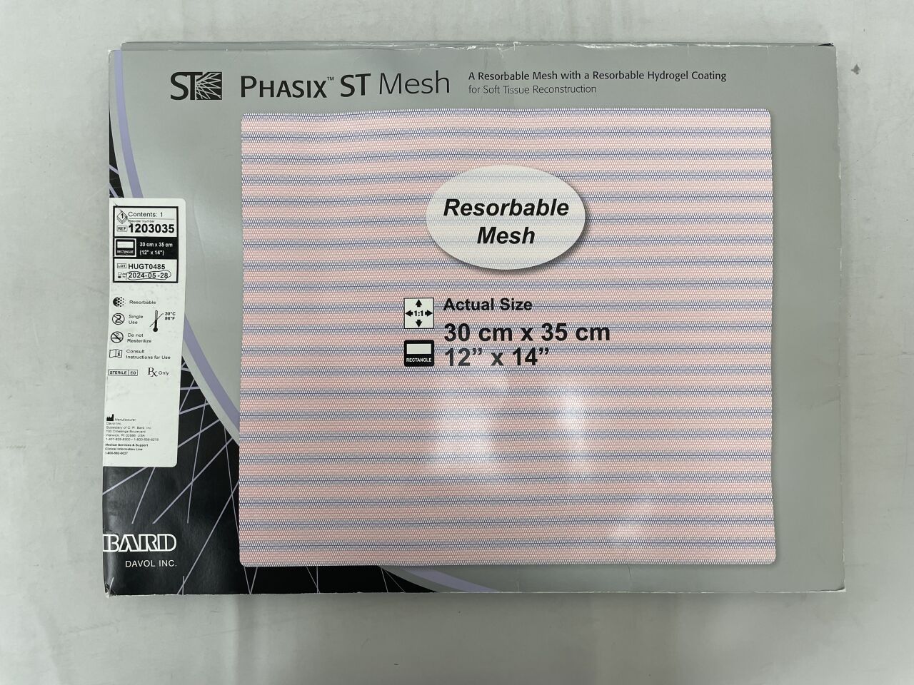 1203035 - BARD - Phasix ST Mesh Rectangle 12" x 14", (BX/1) - ( Expiry Date: 2024-05-28 )