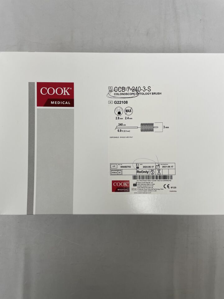 G22108 - COOK - Cytology Brush 7F x 240cm x 3mm, for Colonoscope, () - ( Expiry Date: 2024-06-17 )