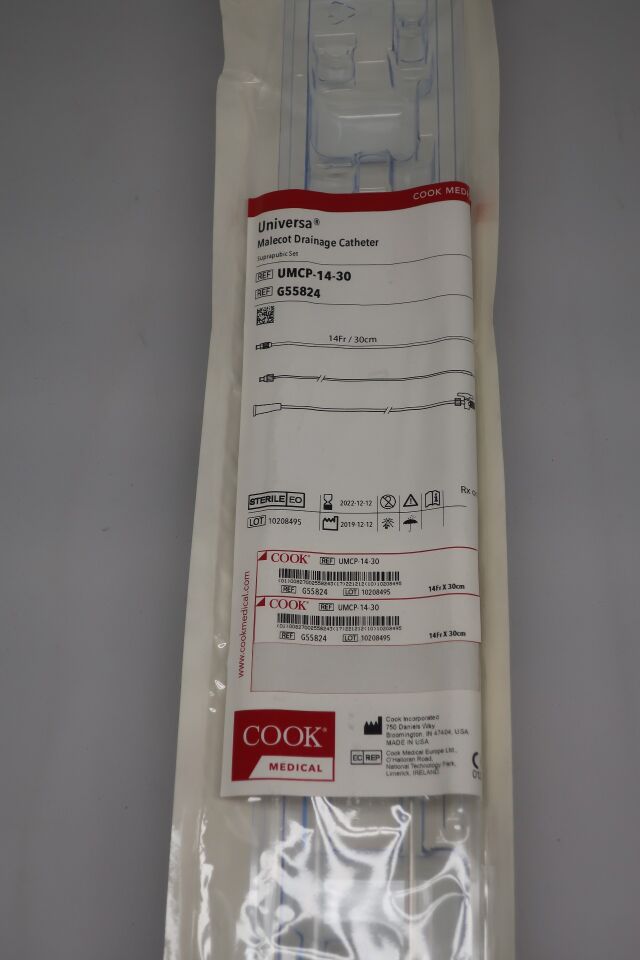 G55824 - COOK - Universa Malecot Drainage Catheter Suprapubic Set 14F x 30cm, (EA) - ( Expiry Date: 2024-07-09 )