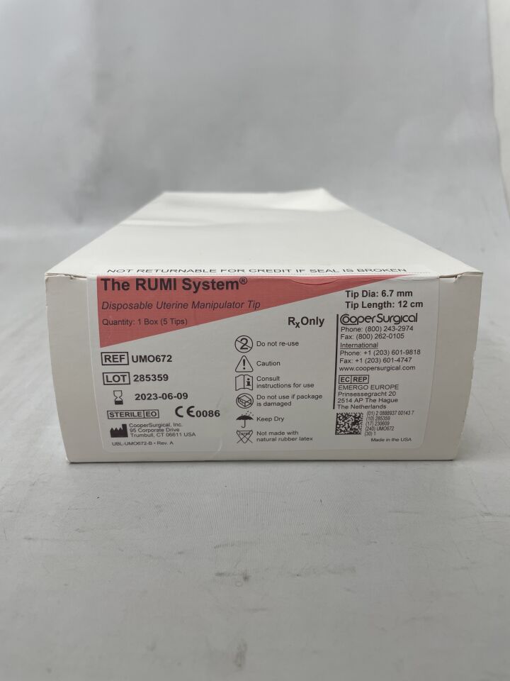UMO672 - COOPER SURGICAL - Rumi II Intrauterine Tip, Orange, 12 cm Length, (BX/5) - ( Expiry Date: 2023-06-09 )