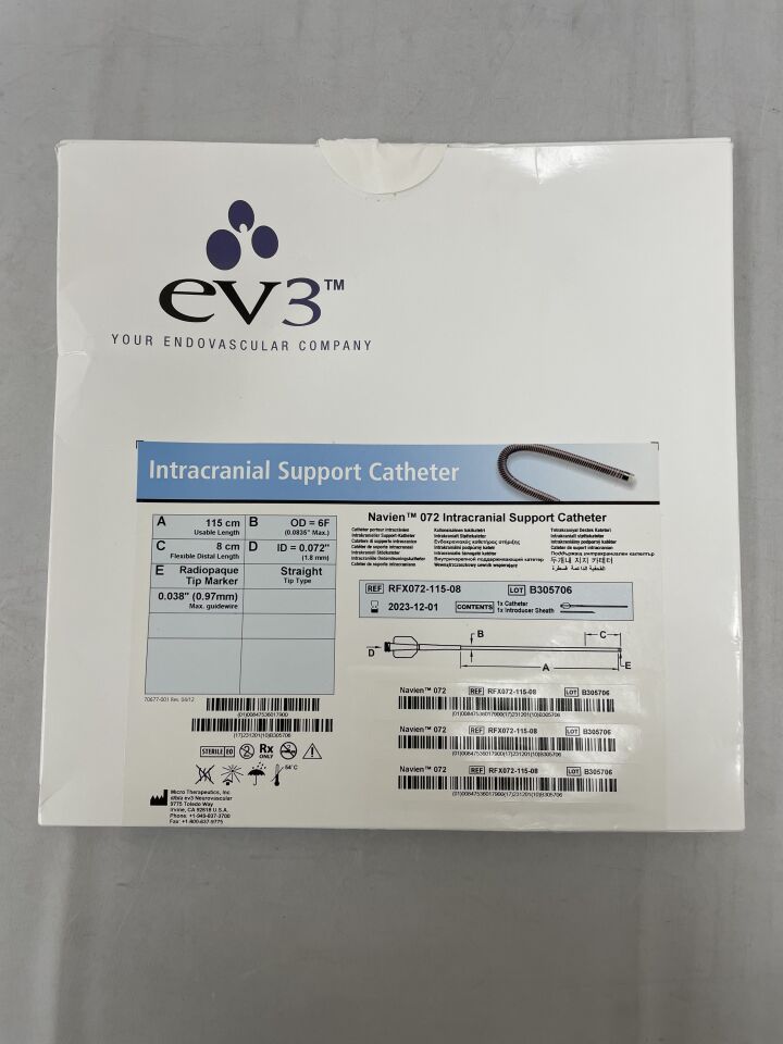 RFX072-115-08 - EV3 - Navien 072 6F Intracranial Support Catheter 115cm, Straight, (BX/1) - ( Expiry Date: 2023-12-01 )
