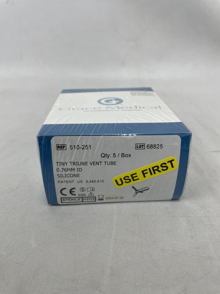 510-251 - GRACE MEDICAL - Tiny Triune Vent Tube 0.76mm I.D. Silicone, (BX/5) - ( Expiry Date: 2024-07-28 )