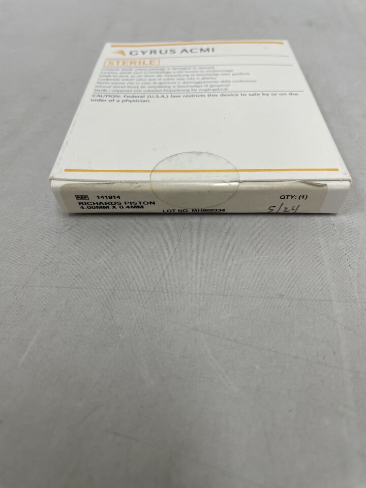 141814 - GYRUS ACMI - Richards Piston, 4 x 0.4mm, (BX/1) - ( Expiry Date: 2024-04-11 )