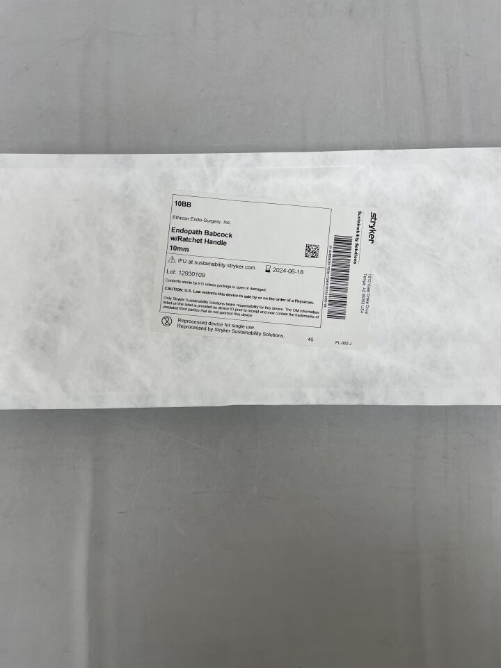 10BBREP - STRYKER - ETHICON Endopath Endoscopic Grasper Babcock, 10 mm dia. Shaft, (EA) - ( Expiry Date: 2024-06-18 )