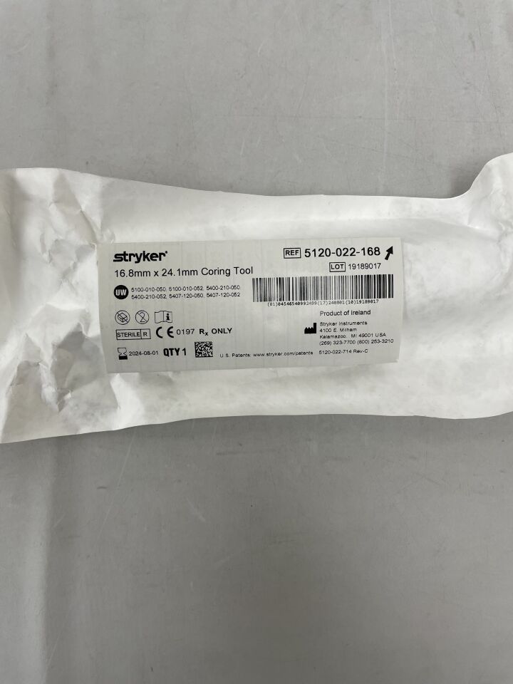 5120-022-168 - STRYKER - Coring Tool 16.8mm x 24.1mm, (EA) - ( Expiry Date: 2024-08-01 )