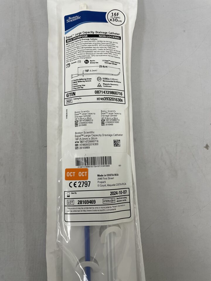 393201630 - BOSTON SCIENTIFIC - Expel Large Capacity Drainage Catheter , Multipurpose, Non-Locking, 16F x 30cm, (EA) - ( Expiry Date: 2024-10-07 )