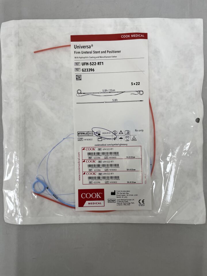 G23396 - COOK - Universa Firm Ureteral Stent & Positioner and Tether 5F x 22cm, (EA) - ( Expiry Date: 2024-09-01 )