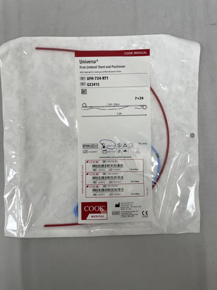 G23415 - COOK - Universa Firm Ureteral Stent and Positioner, 7 Fr x 24 cm Length, () - ( Expiry Date: 2024-11-22 )