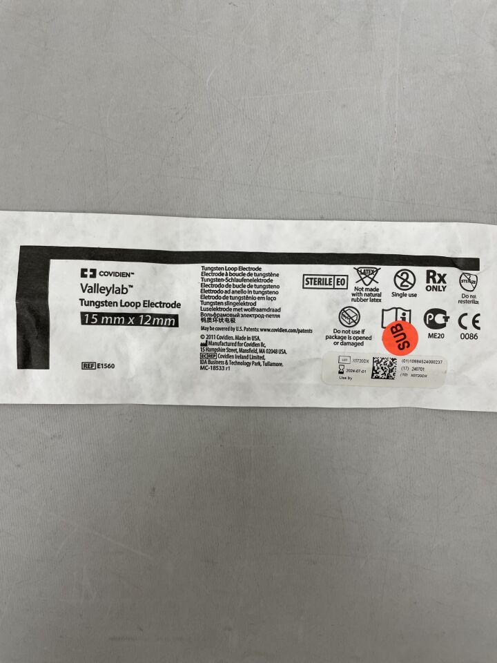 E1560 - COVIDIEN - Tungsten Loop Electrode for LLETZ 15mm x 12mm, (EA) - ( Expiry Date: 2024-07-01 )
