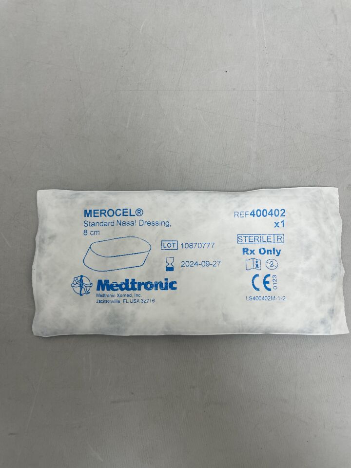 400402 - MEDTRONIC - Merocel Standard Nasal Dressing, 8cm, (EA) - ( Expiry Date: 2024-09-27 )