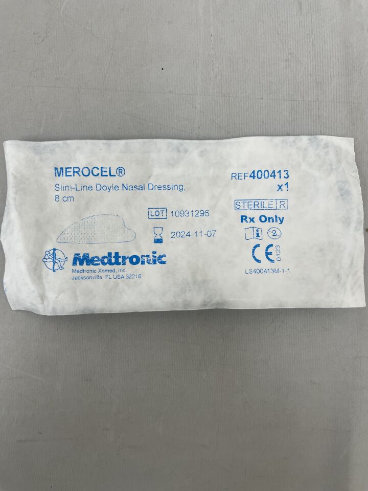 400413 - MEDTRONIC - Merocel Doyle Nasal Dressing w/o String 1cm x 3cm x 8cm, (EA) - ( Expiry Date: 2024-11-07 )