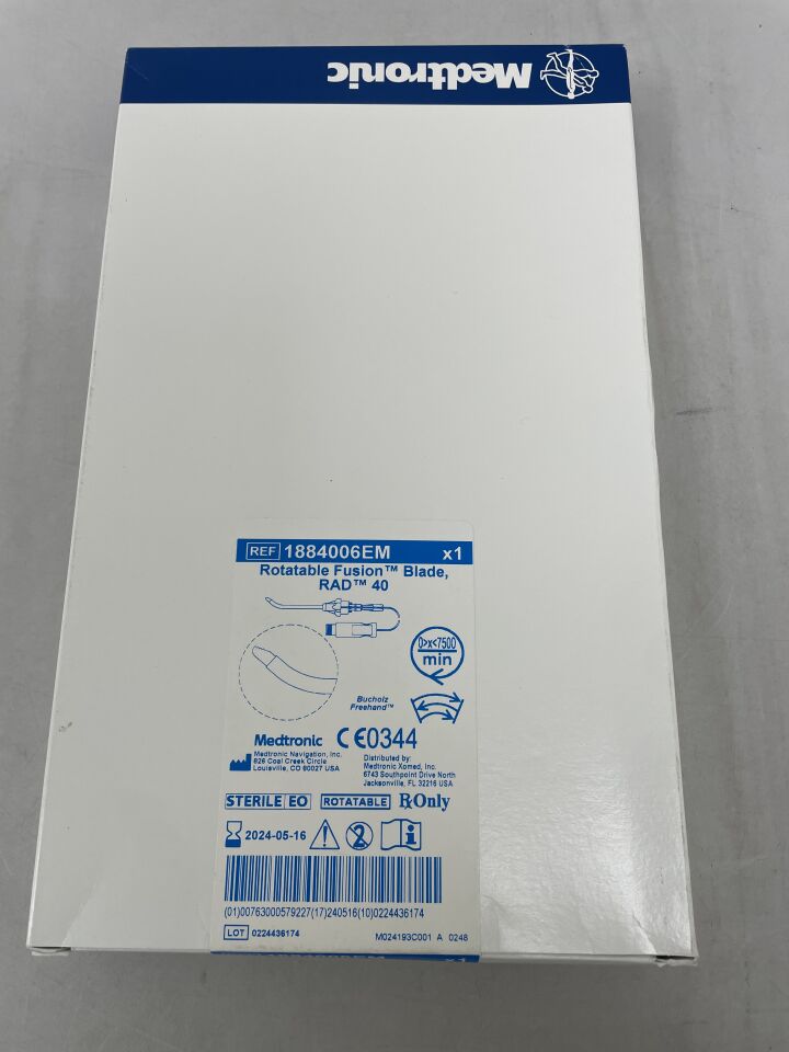 1884006EM - MEDTRONIC - 4.0mm RAD 40 Curved Rotatable Blade with Automated EM Tracking, (BX/1) - ( Expiry Date: 2024-05-16 )