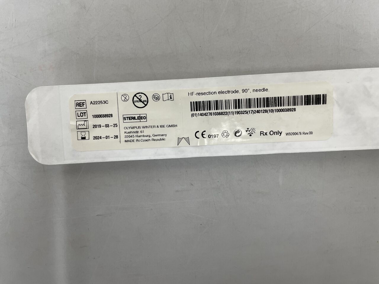 A22253C - OLYMPUS - HF Resection Electrode, 24 to 28 Fr Size, 90 Degree Needle
, () - ( Expiry Date: 2024-06-23 )