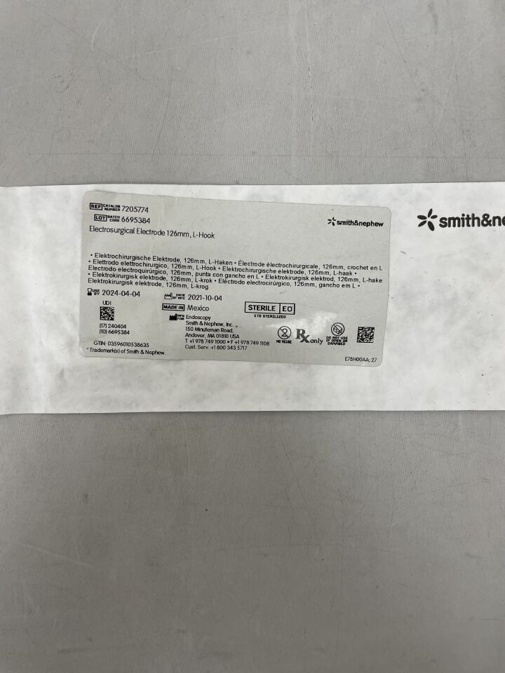 7205774 - SMITH & NEPHEW - Electrosurgical Electrode, 90 ° L-Hook Tip, (EA)