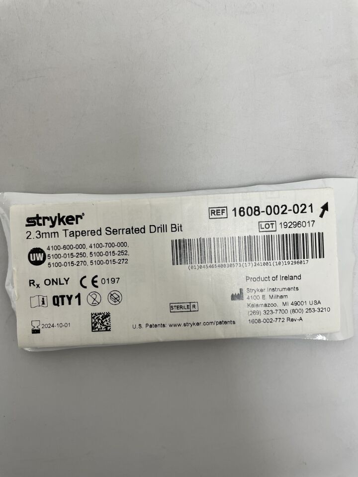 1608-002-021 - STRYKER - Tapered Serrated Drill: 2.3mm, (EA) - ( Expiry Date: 2024-10-01 )
