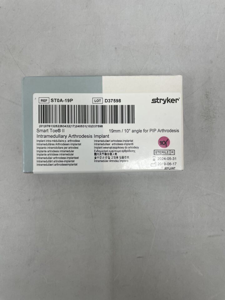 ST0A-19P - STRYKER - Smart Toe II Intramedullary Arthrodesis Implant 19mm, 10°, (BX/1) - ( Expiry Date: 2024-05-31 )