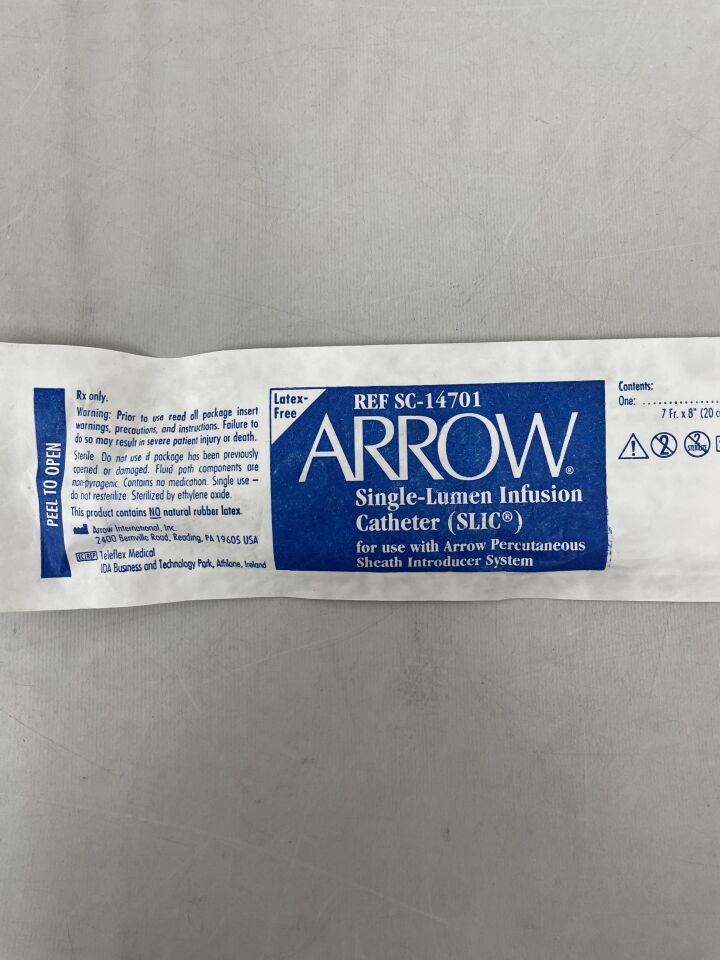 SC-14701 - TELEFLEX - Single Lumen Infusion Catheter (SLIC) 7F x 20cm, (EA) - ( Expiry Date: 2022-10-31 )