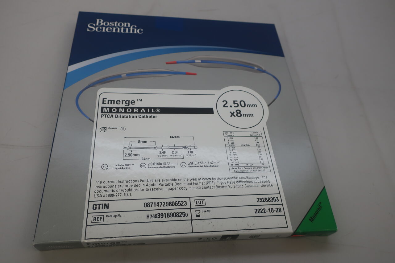 391890825 - BOSTON SCIENTIFIC - Emerge PTCA Dilatation Catheter, Monorail, 2.50mm x 8mm, (BX/1) - ( Expiry Date: 2024-06-09 )