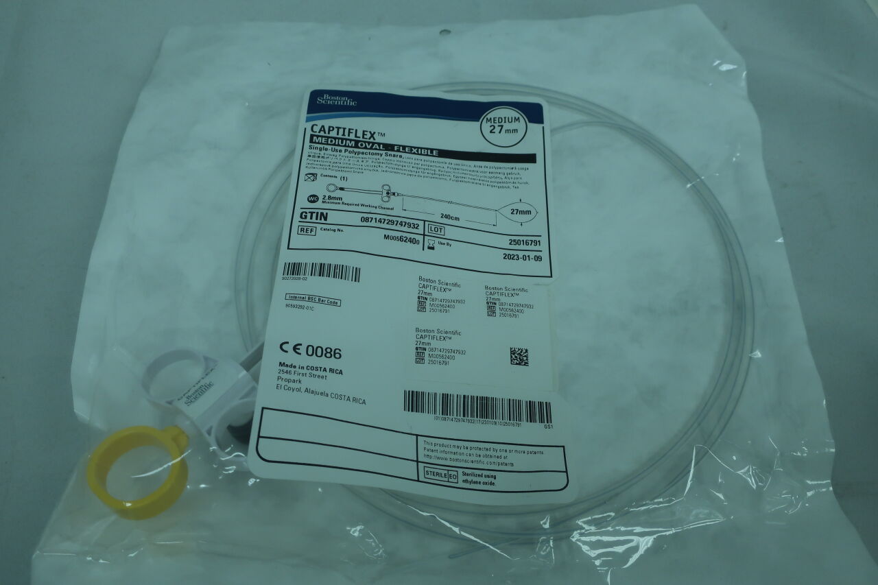 6240 - BOSTON SCIENTIFIC - Captiflex Single-Use Polypectomy Snare - Medium Oval/Flexible - 27mm x 240cm, () - ( Expiry Date:  )