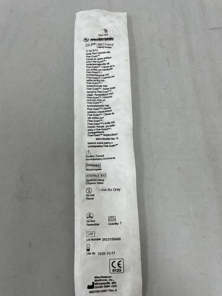 11012  -  MEDTRONIC  -  DLP Aortic Root Cannula with Flow-Guard Introducer 5.5" x 12G , ( EA )  -  ( Expiry Date : 2026-10-11 )