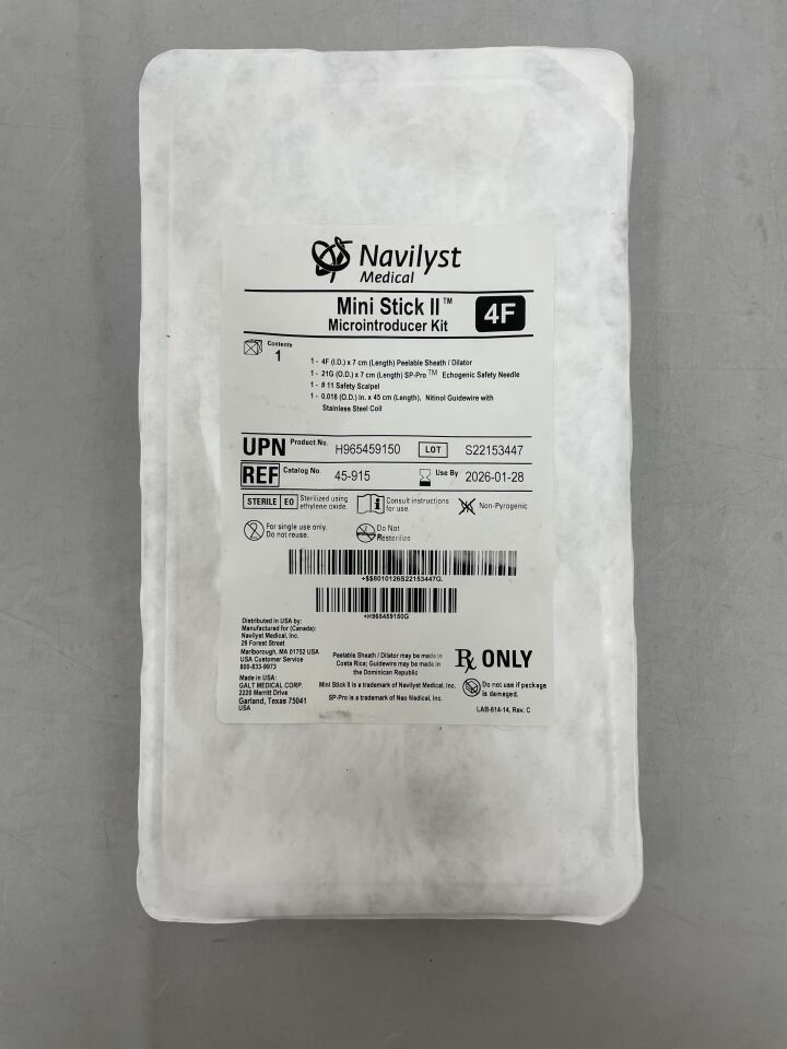 45-915 - NAVILYST - Mini Stick II 微型導入器套件，4F x 7cm，45cm NT/SS 導絲，（EA）-（有效期至：2026-01-28）