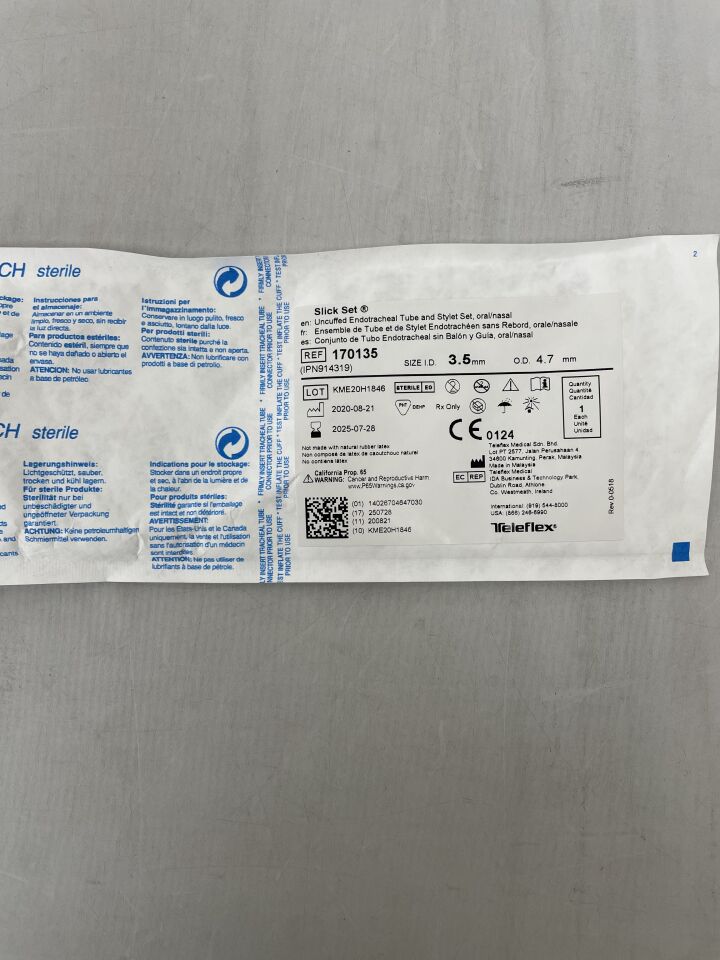 170135 - TELEFLEX - 無囊氣管插管套裝，（EA）-（有效期限至：2025-07-28）