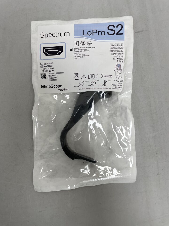 0574-0166  -  VERATHON MEDICAL  -  GlideScope Spectrum Video Laryngoscope LoPro S2 (Hyperangle) , ( EA )  -  ( Expiry Date : 2026-09-06 )